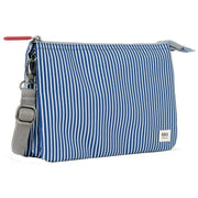 Roka Blue Carnaby XL Hickory with Red Recycled Canvas Crossbody Bag