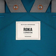 Roka Blue Finchley A Large Recycled Canvas Backpack