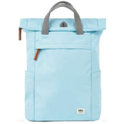 Roka Blue Finchley A Medium Recycled Canvas Backpack