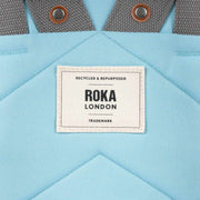 Roka Blue Finchley A Medium Recycled Canvas Backpack