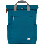 Roka Blue Finchley A Medium Recycled Canvas Backpack