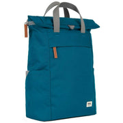 Roka Blue Finchley A Medium Recycled Canvas Backpack