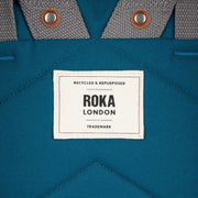 Roka Blue Finchley A Medium Recycled Canvas Backpack