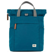 Roka Blue Finchley A Small Recycled Canvas Backpack