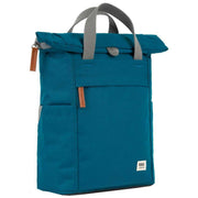 Roka Blue Finchley A Small Recycled Canvas Backpack