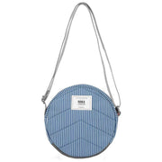 Roka Blue Paddington B Small Hickory with Red Recycled Canvas Crossbody Bag