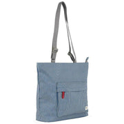 Roka Blue Trafalgar B Medium Hickory with Red Recycled Canvas Tote Bag
