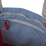 Roka Blue Trafalgar B Medium Hickory with Red Recycled Canvas Tote Bag