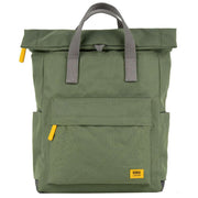 Roka Green Canfield B Medium Yellow Label Recycled Canvas Backpack