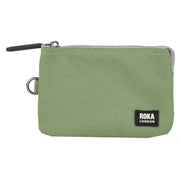 Roka Green Carnaby Small Black Label Recycled Canvas Wallet
