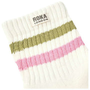 Roka Green Windosr Stripe Crew Socks