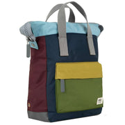 Roka Navy Bantry B Small Creative Waste Colour Block Recycled Nylon Backpack