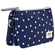 Roka Navy Carnaby Small Recycled Canvas Wallet