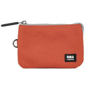 Roka Orange Carnaby Small Black Label Recycled Canvas Wallet