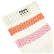 Roka Pink Windsor Stripe Crew Socks