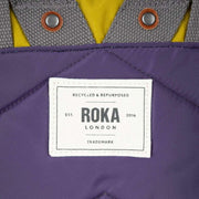 Roka Purple Canfield B Medium Creative Waste Colour Block Recycled Nylon Backpack