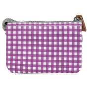 Roka Purple Carnaby Small Gingham Recycled Canvas Wallet