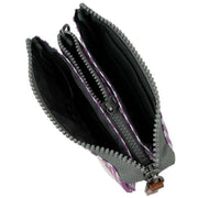 Roka Purple Carnaby Small Gingham Recycled Canvas Wallet