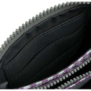 Roka Purple Carnaby Small Gingham Recycled Canvas Wallet