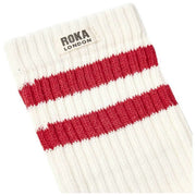 Roka Red Windsor Stripe Crew Socks
