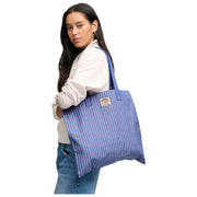 Superdry & Co Blue Oxford Stripe Tote Bag