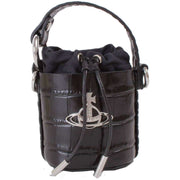 Vivienne Westwood Black Crocodile Mini Daisy Bucket Bag