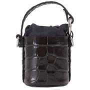 Vivienne Westwood Black Crocodile Mini Daisy Bucket Bag