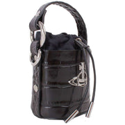 Vivienne Westwood Black Crocodile Mini Daisy Bucket Bag