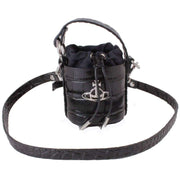 Vivienne Westwood Black Crocodile Mini Daisy Bucket Bag