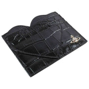 Vivienne Westwood Black Emboss Croc Heart Card Holder