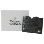 Vivienne Westwood Black Emboss Croc Heart Card Holder