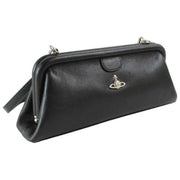 Vivienne Westwood Black Jane Supple Leather Frame Purse Bag