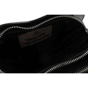 Vivienne Westwood Black Louise Shiny Patent Heart Crossbody Bag