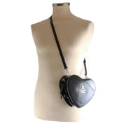 Vivienne Westwood Black Louise Shiny Patent Heart Crossbody Bag