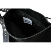 Vivienne Westwood Black Maxime Distressed Leather Small Crossbody Bag