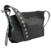 Vivienne Westwood Black Maxime Distressed Leather Small Crossbody Bag