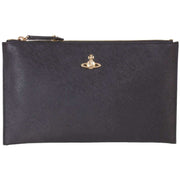 Vivienne Westwood Black Saffiano Zip Clutch Bag