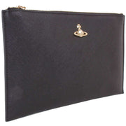 Vivienne Westwood Black Saffiano Zip Clutch Bag