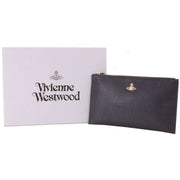 Vivienne Westwood Black Saffiano Zip Clutch Bag
