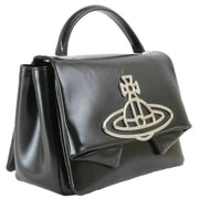 Vivienne Westwood Black Sibyl Silk Leather Shoulder Bag