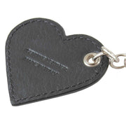 Vivienne Westwood Black Smooth Leather Injected Orb Heart Keyring