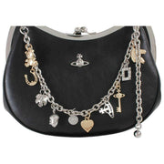 Vivienne Westwood Black Supple Leather Charm Frame Purse Handbag