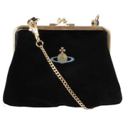 Vivienne Westwood Black Velvet Granny Frame Purse
