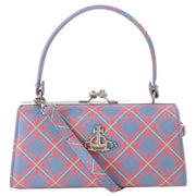 Vivienne Westwood Orange Doll XL Frame Saffiano Printed Tartan Bag