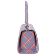 Vivienne Westwood Orange Doll XL Frame Saffiano Printed Tartan Bag