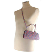 Vivienne Westwood Orange Doll XL Frame Saffiano Printed Tartan Bag