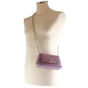 Vivienne Westwood Orange Hazel Saffiano Printed Tartan Small Handbag