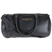 Fred Perry Black Scotch Grain Barrel Bag