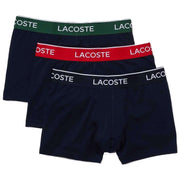 Lacoste Black Contrast Band 3 Pack Trunks