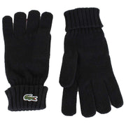 Lacoste Black Jersey Wool Gloves